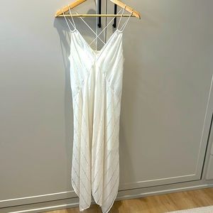 White silk club Monaco slip dress style rn 77406